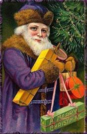 Victorian Christmas Card Santa