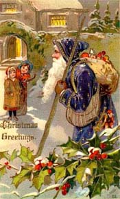 Victorian Christmas Card Santa