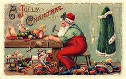 Victorian Christmas Card Santa