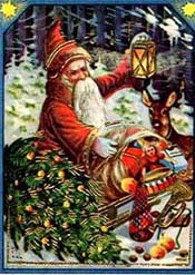 Victorian Christmas Card Santa