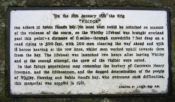 Robin Hood's Bay Lifeboat Plaque