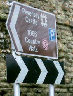 Pevensey Castle Sign