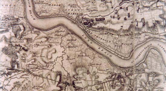 1801 map of Dartford Kent